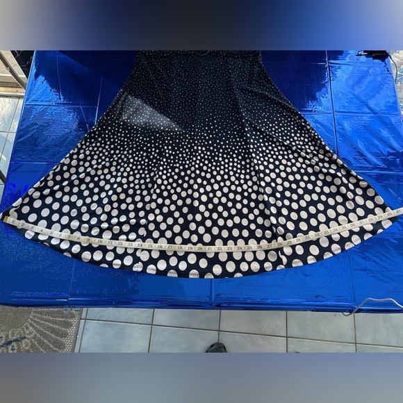 Perceptions Navy and White Polka Dot Midi Dress - Picture 9 of 12